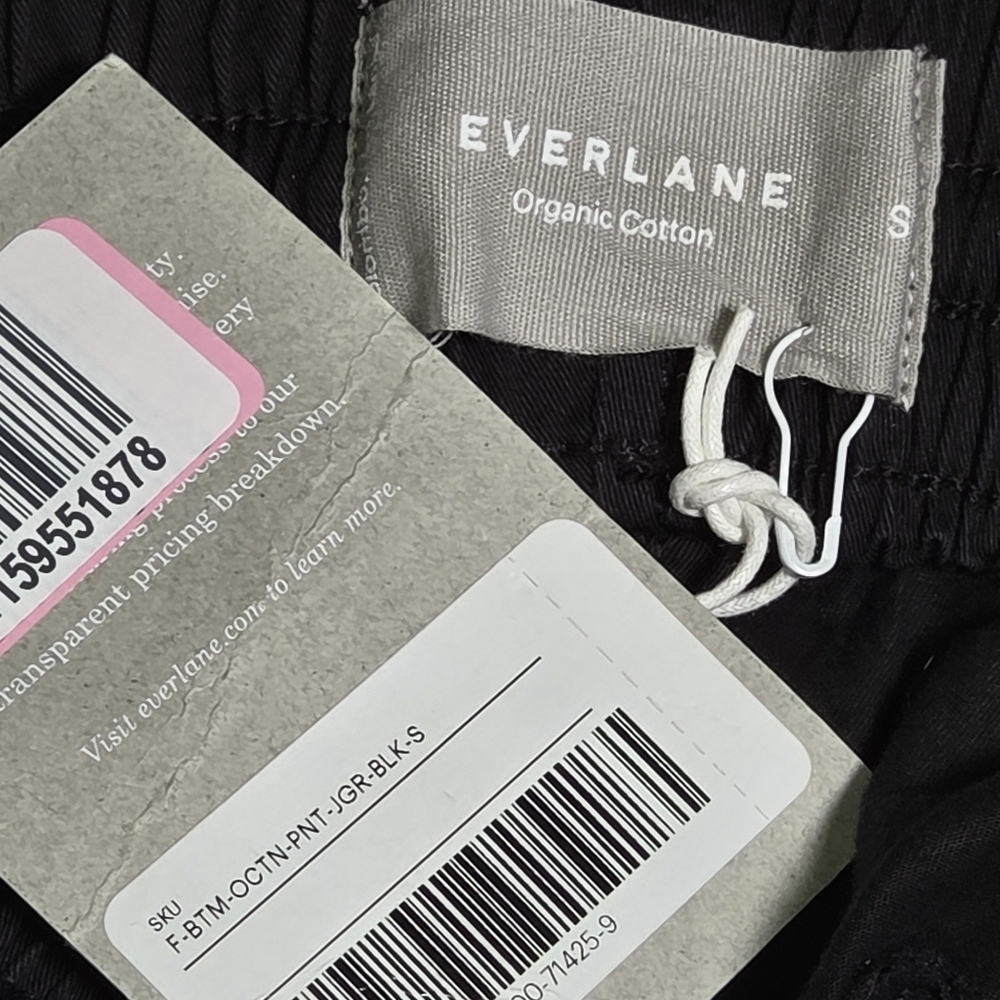 Everlane The Easy Joggers Pants Organic Cotton Black Small NWT - Picture 11 of 13